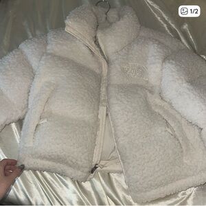 The North Face Cream Sherpa Fleece Jacket